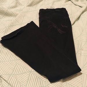 Black hipster flare jeans